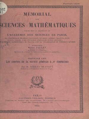 cover image of Les courbes de la variété générale à n dimensions